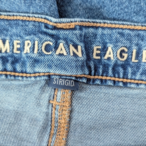 American Eagle Strigid Low Rise Ultra Wide Leg Jeans Size 4 Regular - Picture 12 of 15
